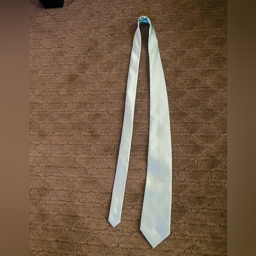 Pastel Sea Green Tie in Satin Fabric